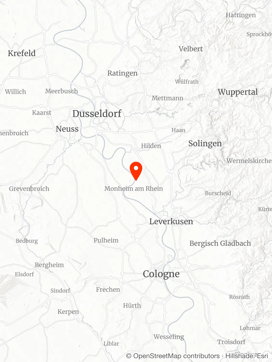 Map showing Kingdom Noël GmbH’s location in 40789 Monheim
